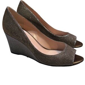 Kate Spade Charcoal Glitter‎ Peep Toe Heels